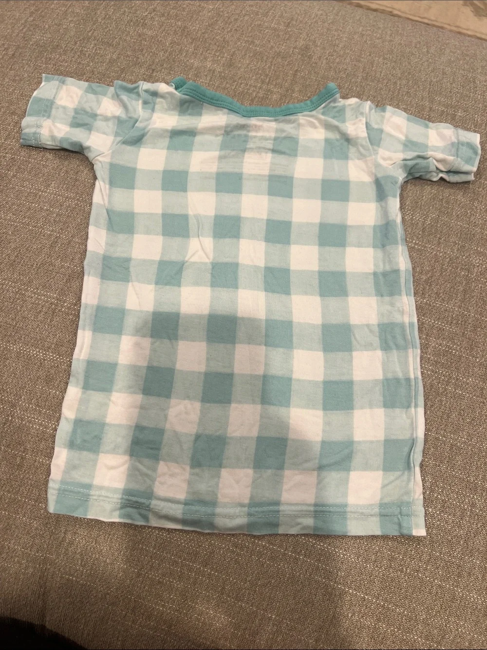 Little Sleepies Mint and White Check Short Sleeve Pajama Set
